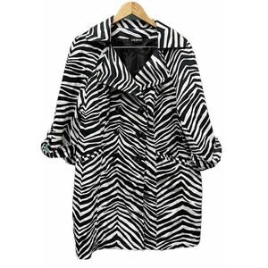Lane Bryant Sz 14 Blazer Jacket Zebra Pattern Coat 3/4 Sleeve Animal Print Large